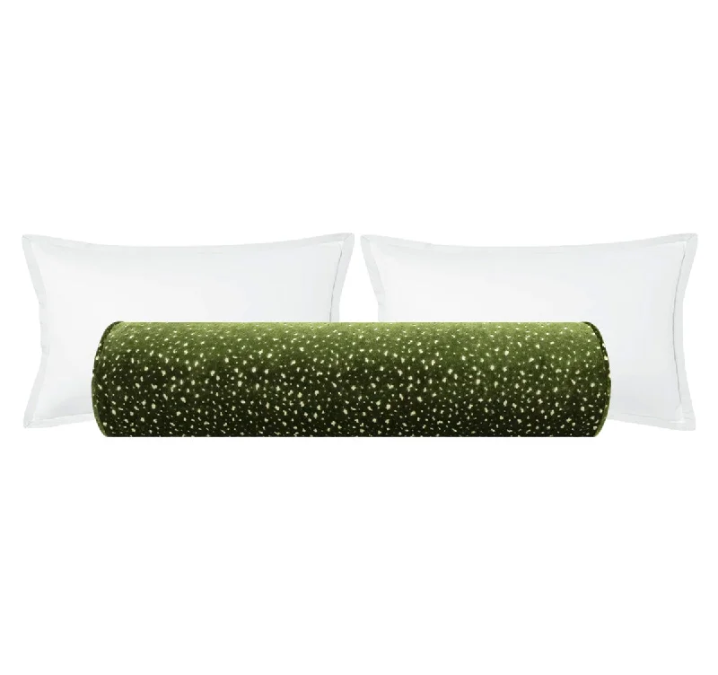 Bolsters for Tarot Reading Spaces to Add a Cozy VibeTHE BOLSTER :: ANTELOPE CUT VELVET // OLIVE