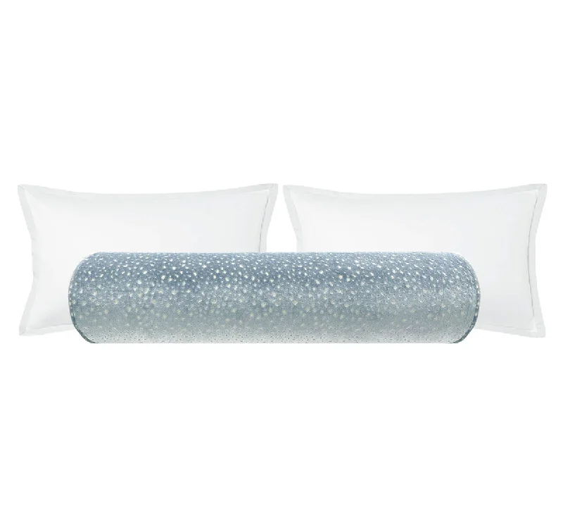 Bolsters for Mid - Century Modern Decor to Add ComfortTHE BOLSTER :: ANTELOPE CUT VELVET // CERULEAN BLUE