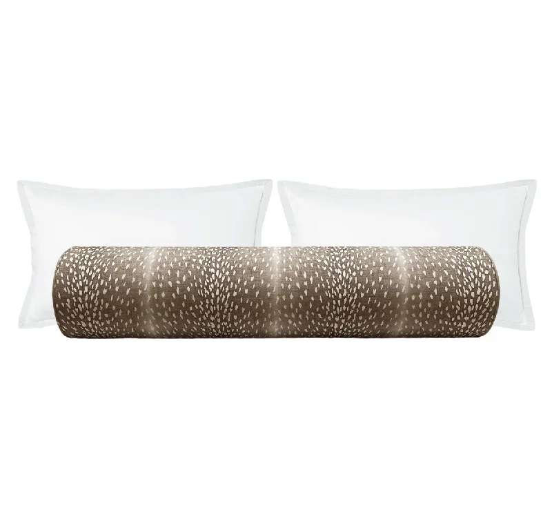 Bolsters for Victorian - Style Bedrooms to Add EleganceTHE BOLSTER :: ANTELOPE LINEN PRINT // MOCHA