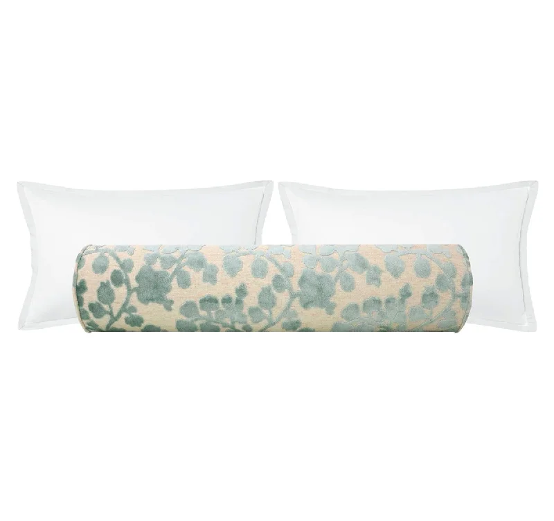 Bolsters for Karaoke Parties to Use While SingingTHE BOLSTER :: BLOSSOM CUT VELVET // SPA BLUE