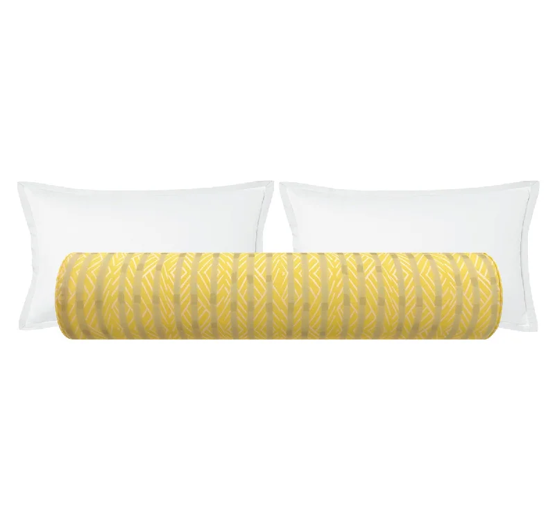 Bolsters for Kids' Bedrooms to Add a Cozy ElementTHE BOLSTER :: BOWTIE STRIPES // LEMON | TEIL TEXTILES