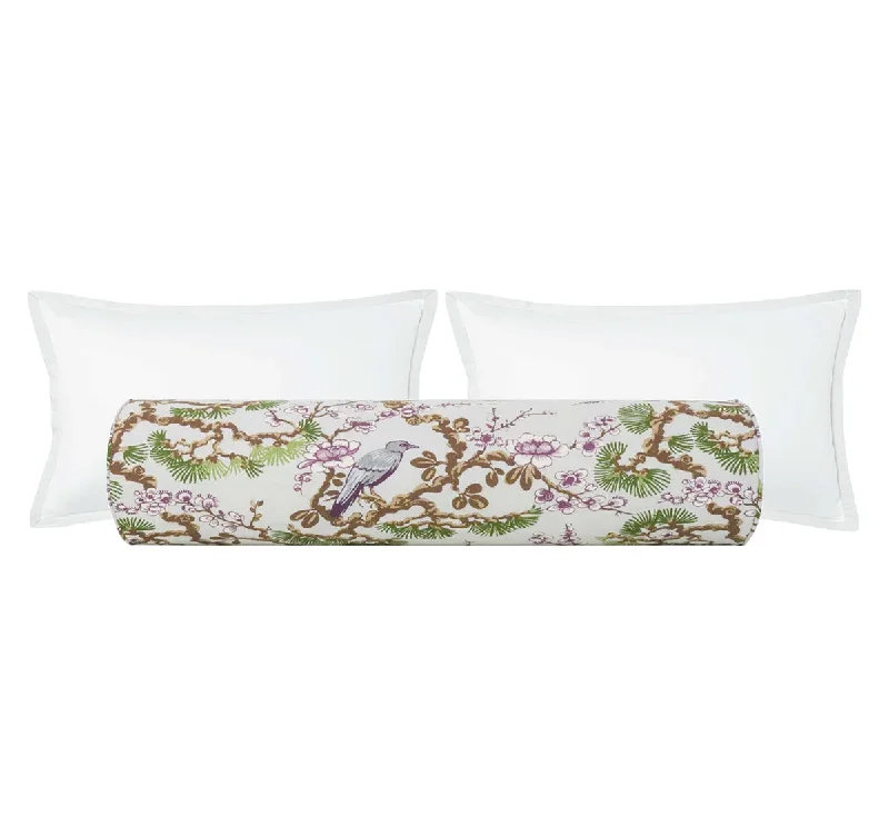 Bolsters for Victorian - Style Bedrooms to Add EleganceTHE BOLSTER :: TRELLIS LINEN PRINT  // FERN