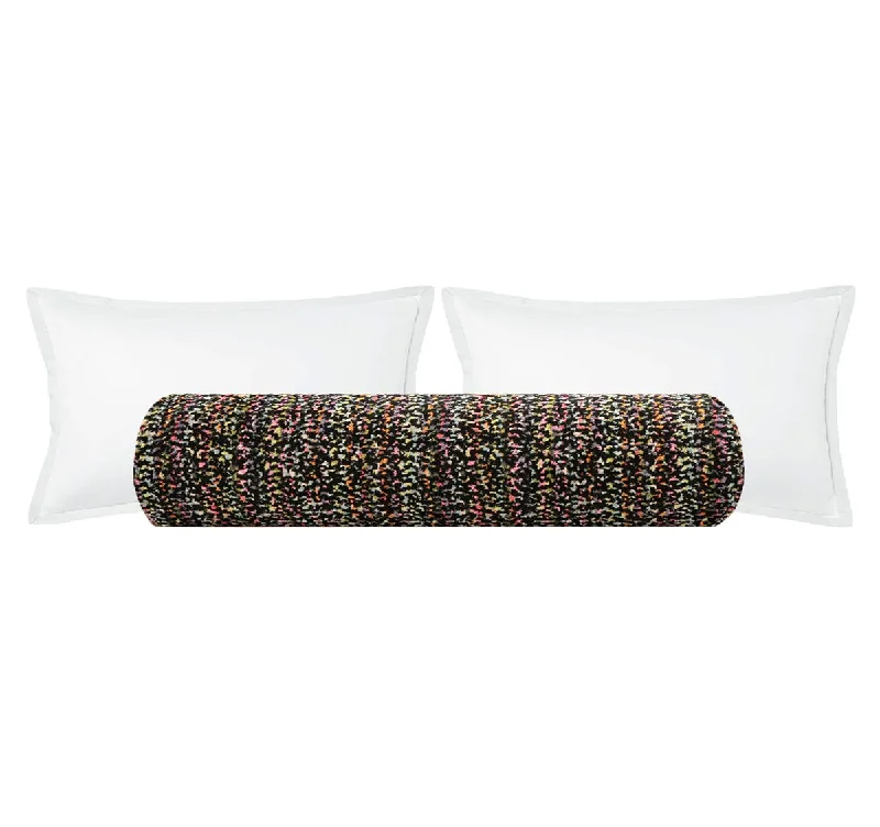 Bolsters for Beach Blankets to Use as a PillowTHE BOLSTER :: CONFETTI CUT VELVET // NOIR