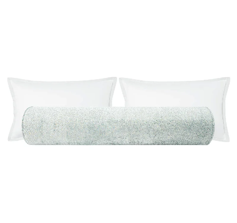 Memory Foam Bolsters for Back Support in BedTHE BOLSTER :: COSMO CUT VELVET // SPA BLUE