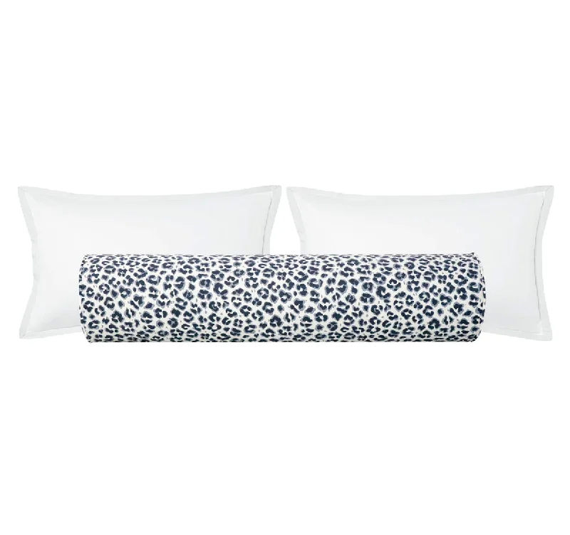 Bolsters for RV and Camper Beds to Increase ComfortTHE BOLSTER :: COUGAR LINEN PRINT // NAVY BLUE