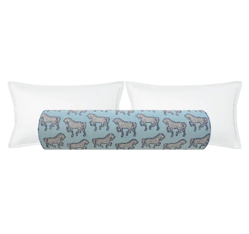 Bolsters for Kids' Bedrooms to Add a Cozy ElementTHE BOLSTER :: FAUBOURG // BLUE | SCHUMACHER