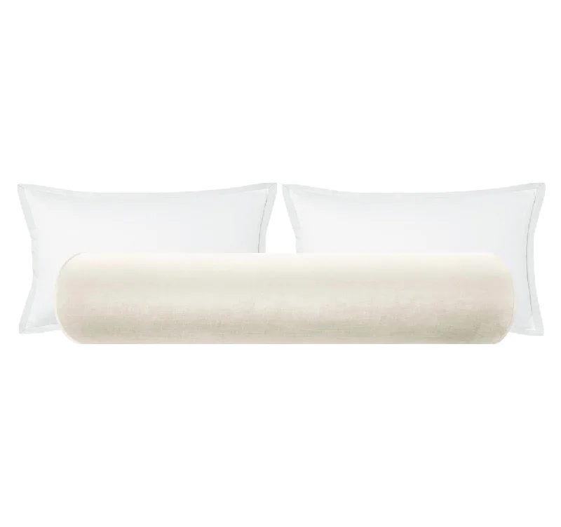 Bolsters for Shiatsu Massages to Target Specific AreasTHE BOLSTER :: FAUX SILK VELVET // ALABASTER