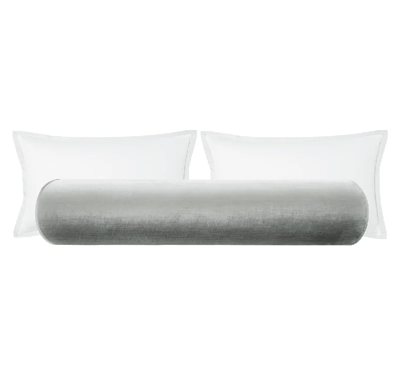 Bolsters for Tarot Reading Spaces to Add a Cozy VibeTHE BOLSTER :: FAUX SILK VELVET // FRENCH GREY