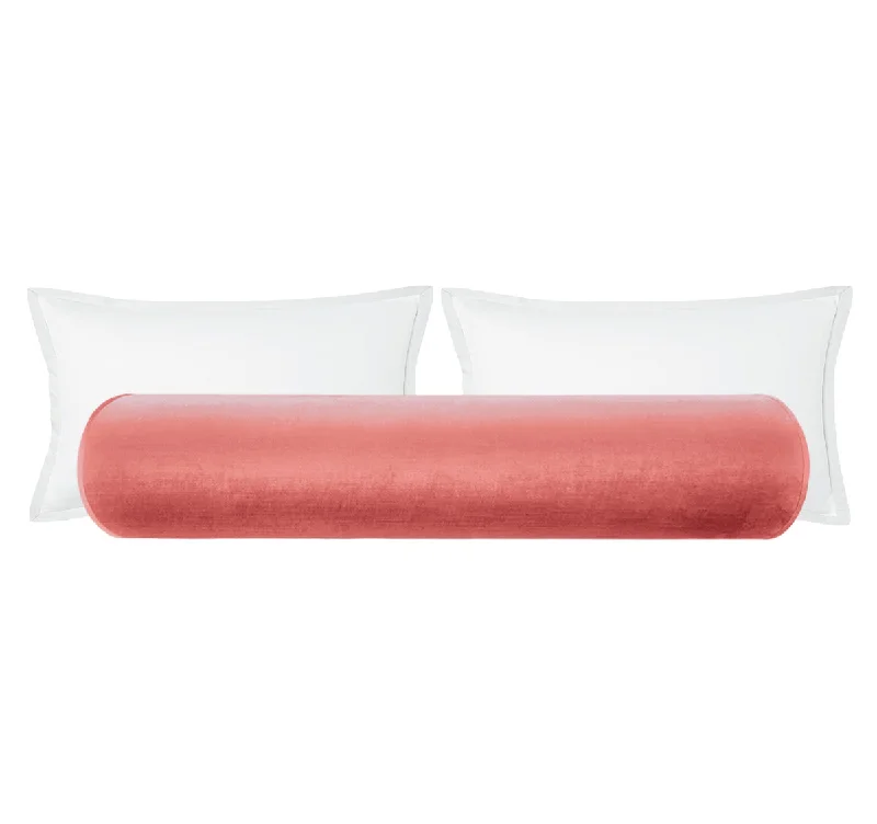 Bolsters for Mid - Century Modern Decor to Add ComfortTHE BOLSTER :: FAUX SILK VELVET // FLAMINGO