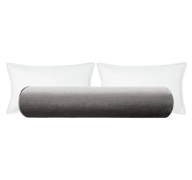 Bolsters for Victorian - Style Bedrooms to Add EleganceTHE BOLSTER :: FAUX SILK VELVET // GRAPHITE