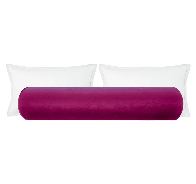 Bolsters for Poolside Relaxation to Support the BodyTHE BOLSTER :: FAUX SILK VELVET // MAGENTA