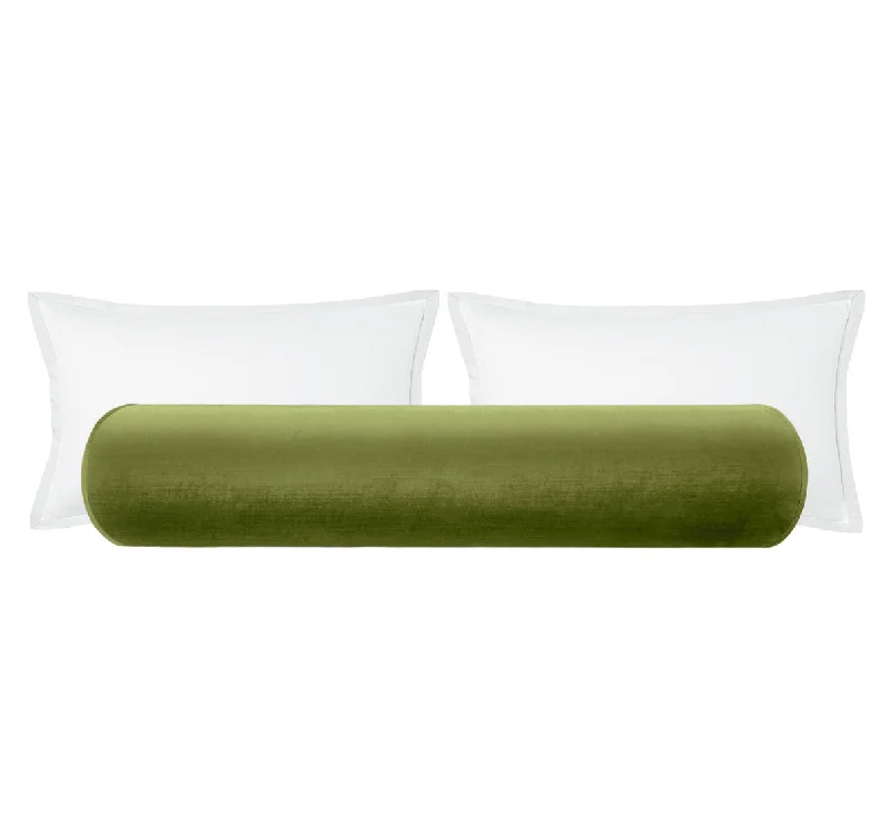 Bolsters for Book Clubs to Use During MeetingsTHE BOLSTER :: FAUX SILK VELVET // OLIVE