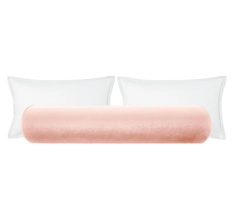 Bolsters for Mid - Century Modern Decor to Add ComfortTHE BOLSTER :: FAUX SILK VELVET // PINK PEONY