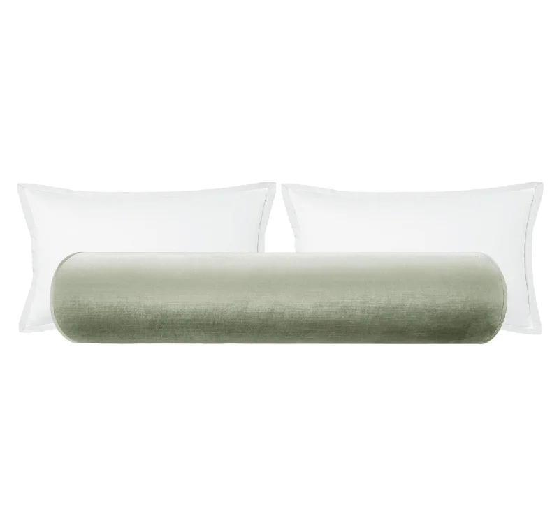 Bolsters for Karaoke Parties to Use While SingingTHE BOLSTER :: FAUX SILK VELVET // PISTACHIO