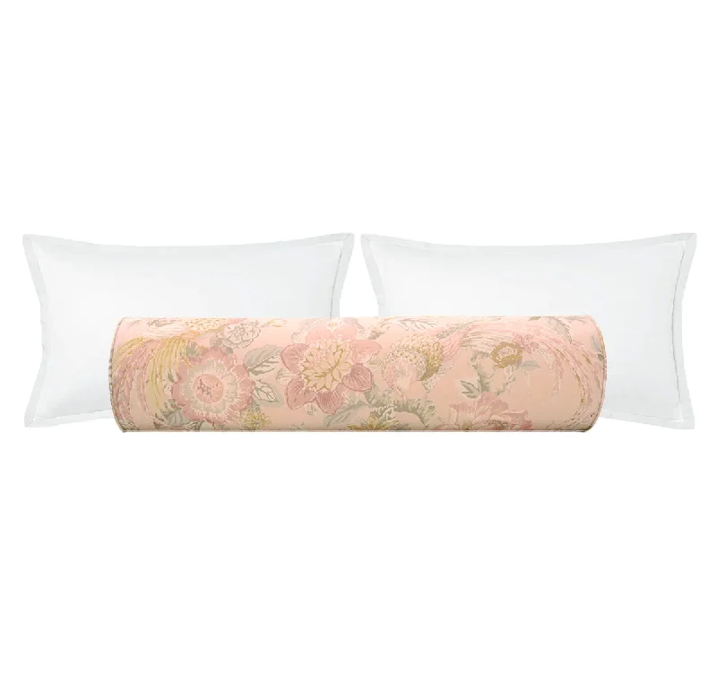 Memory Foam Bolsters for Back Support in BedTHE BOLSTER :: FLORAL AVIARY PRINT // BLUSH