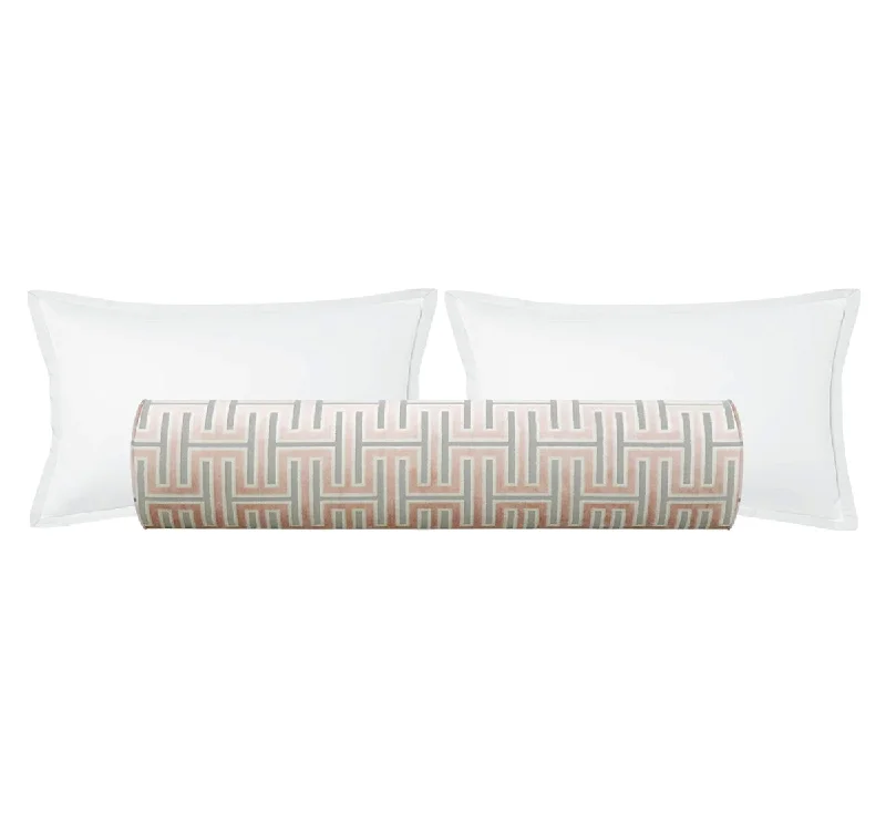 Bolsters for Shiatsu Massages to Target Specific AreasTHE BOLSTER :: GRECIAN CUT VELVET // BLUSH