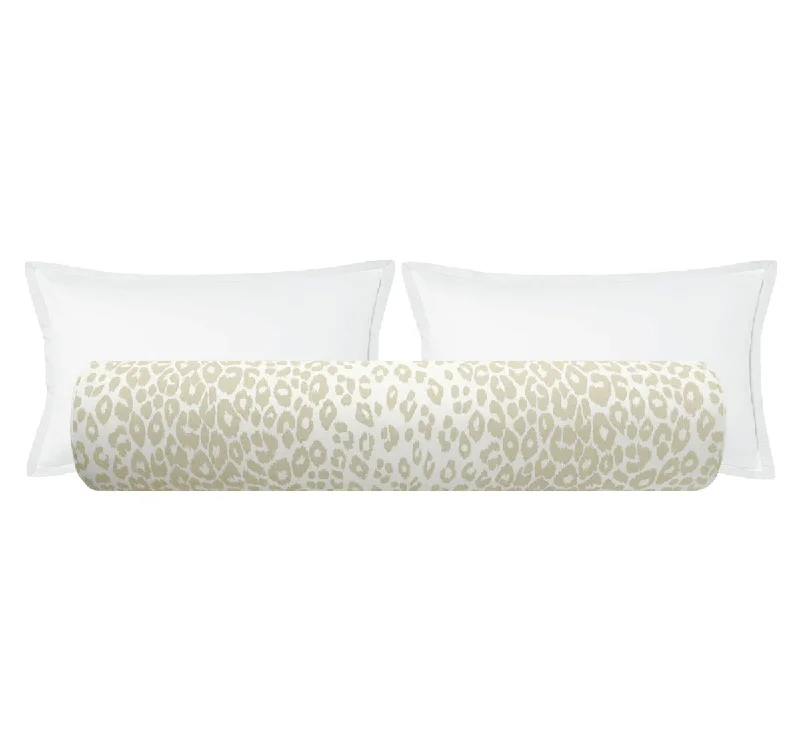 Memory Foam Bolsters for Back Support in BedTHE BOLSTER :: ICONIC LEOPARD // LINEN