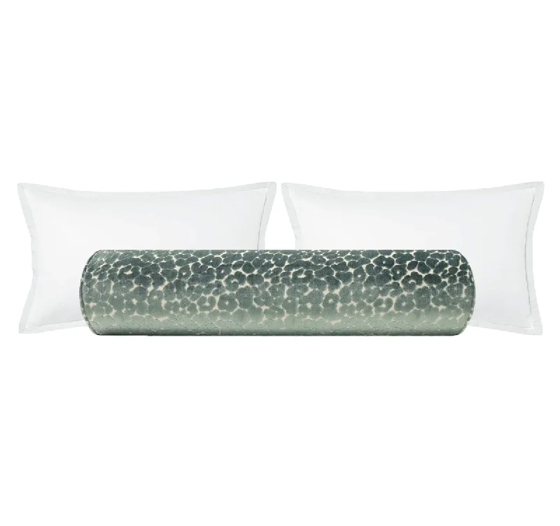 Bolsters for Victorian - Style Bedrooms to Add EleganceTHE BOLSTER :: LEOPARD CUT VELVET // TURKISH BLUE