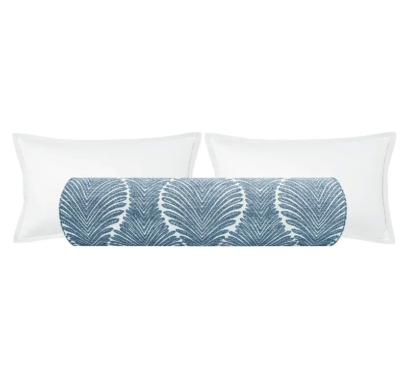 Bolsters for Coastal - Inspired Living Rooms to Create a Relaxed AtmosphereTHE BOLSTER :: MUSGROVE CHENILLE // SAPPHIRE