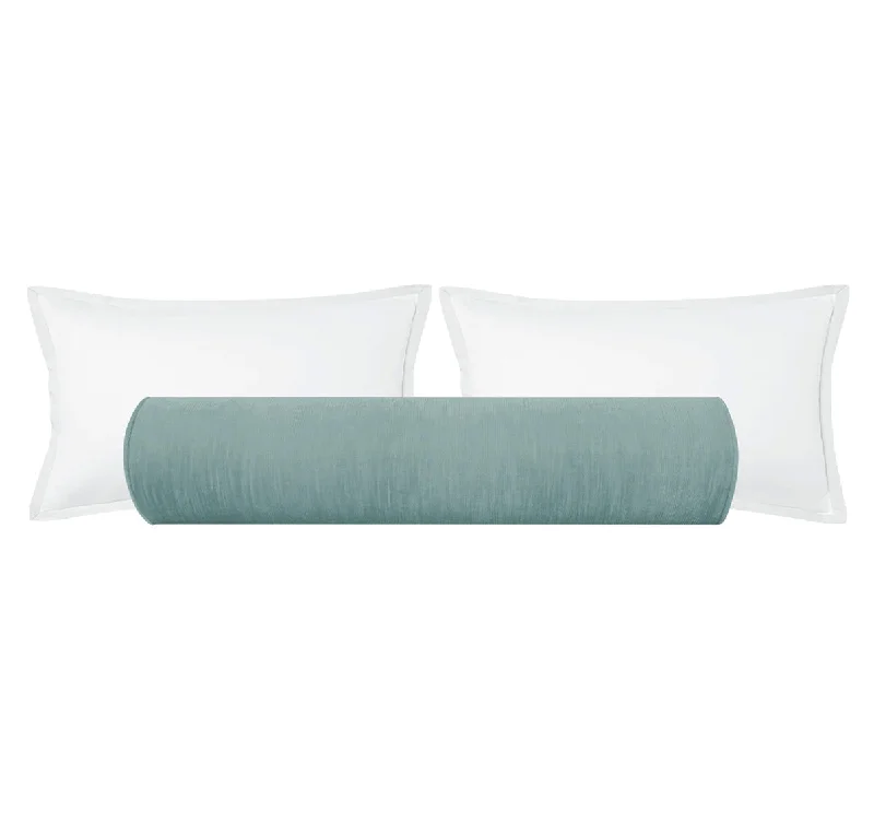 Bolsters for Poolside Relaxation to Support the BodyTHE BOLSTER :: STRIE VELVET // CERULEAN BLUE