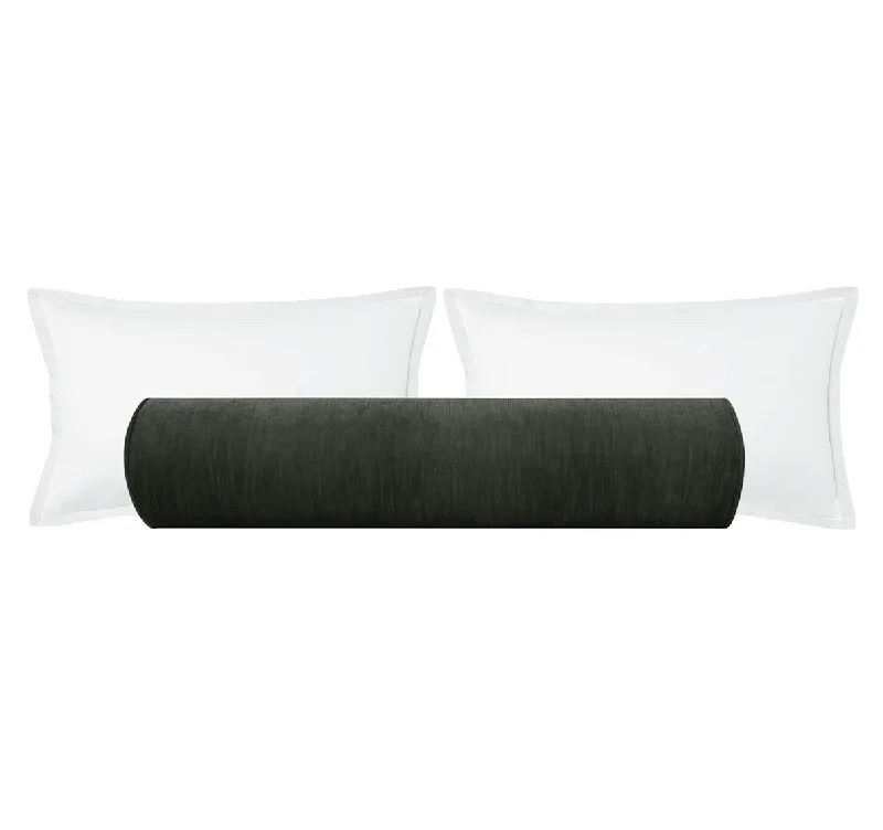 Bolsters for Shiatsu Massages to Target Specific AreasTHE BOLSTER :: STRIE VELVET // GRAPHITE