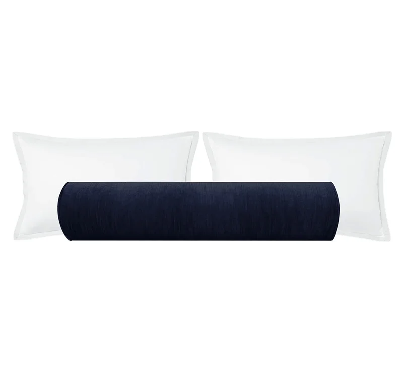 Bolsters for Music Rooms to Use While Playing InstrumentsTHE BOLSTER :: STRIE VELVET // NAVY BLUE