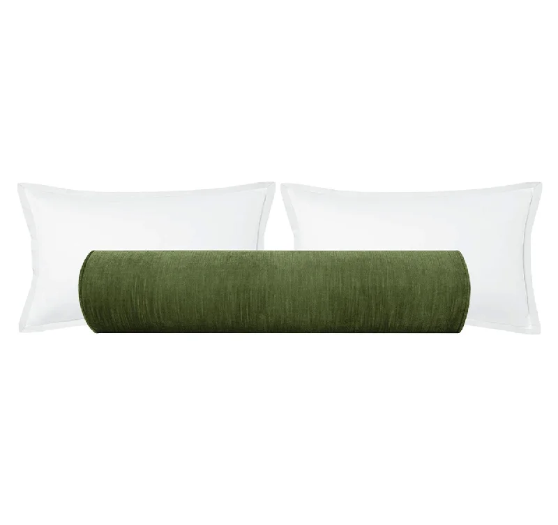 Bolsters for Feng Shui - Oriented Rooms to Promote Positive EnergyTHE BOLSTER :: STRIE VELVET // OLIVE