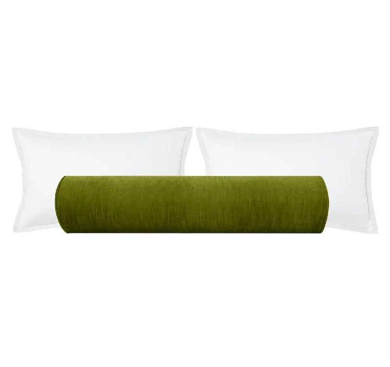 Bolsters for Mid - Century Modern Decor to Add ComfortTHE BOLSTER :: STRIE VELVET // PERIDOT